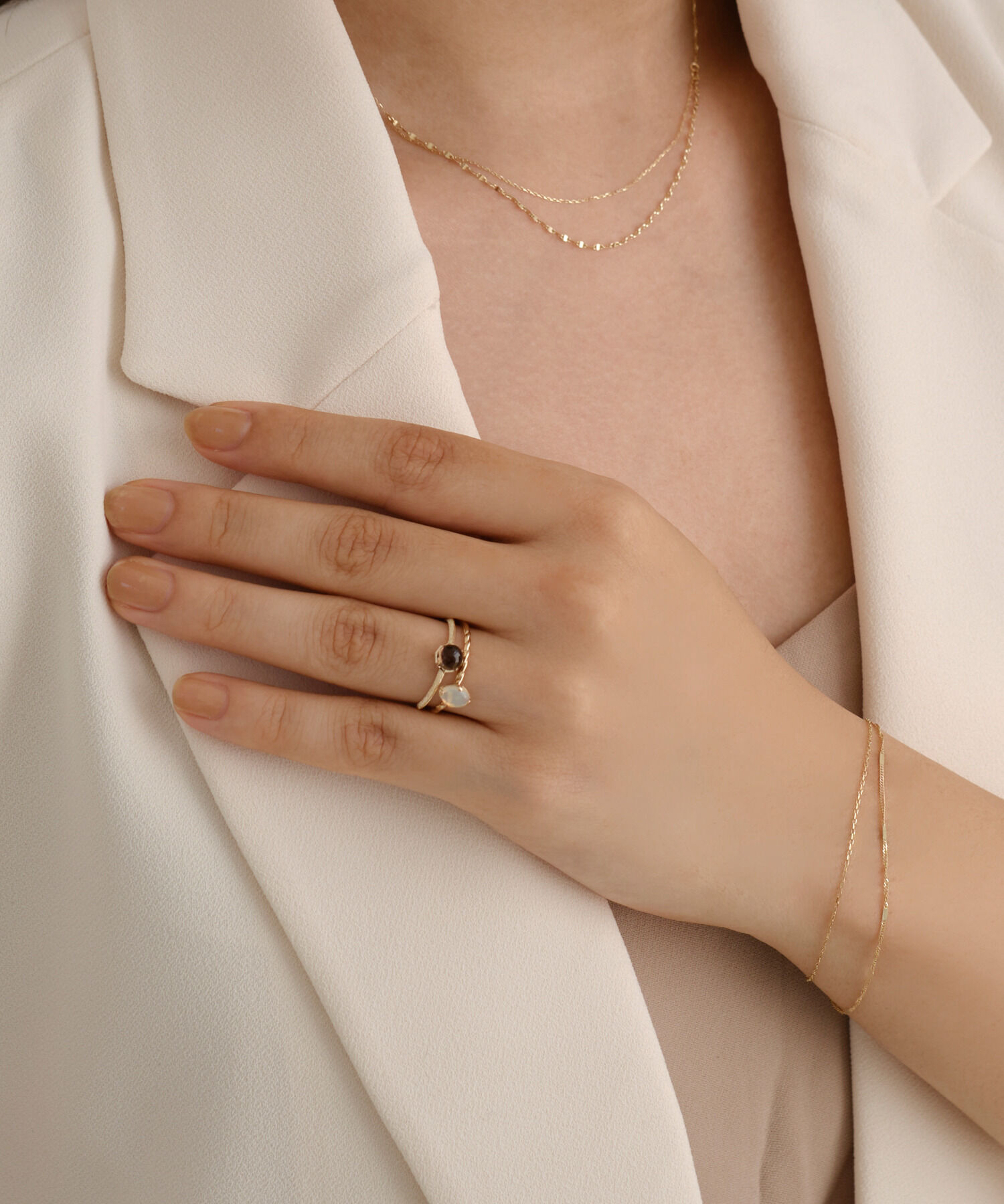 JUPITER「【K10】天然石オーバルリング　オパール」|リング|