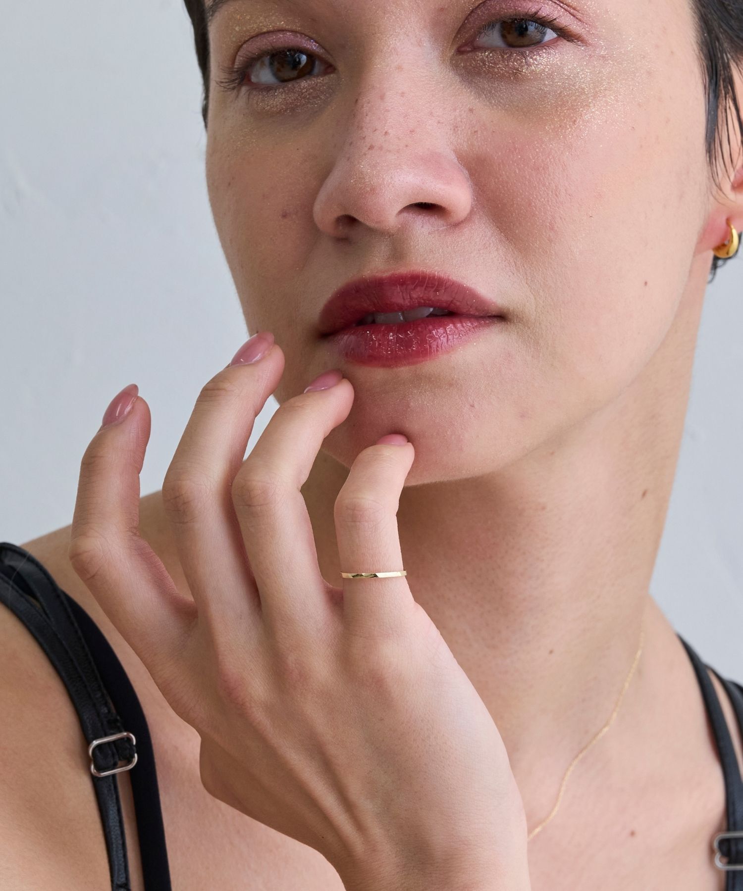 JUPITER「【K10】スリムピンキーリング/diagonal cut」|リング|