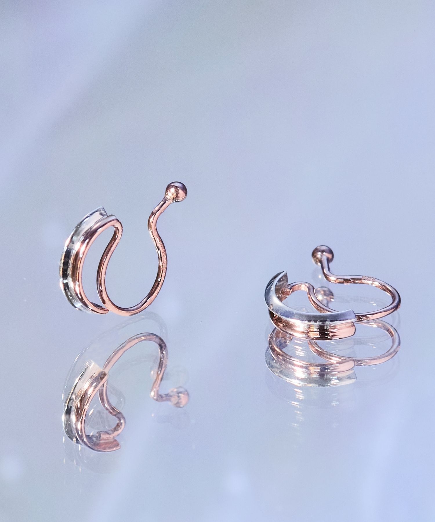 JUPITER「【K10&SV925】コンビカラーフープイヤリング　ピンクゴールド&times;シルバー」|イヤリング|