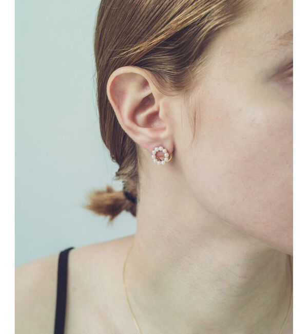 ete「サークル パール ループイヤリング」|イヤリング|