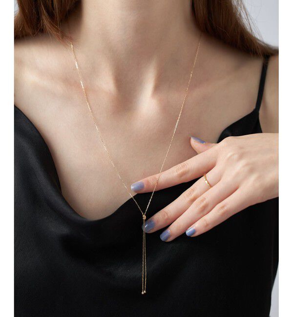 ete「K10YG ループ ロングネックレス」|ネックレス|