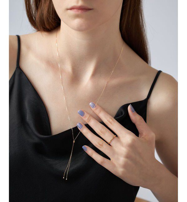 ete「K10YG ループ ロングネックレス」|ネックレス|