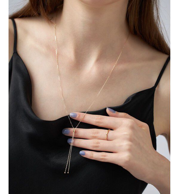 ete「K10YG ループ ロングネックレス」|ネックレス|