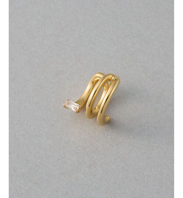 ete「ビジュー ピークカフ」|イヤーカフ|イエローゴールド