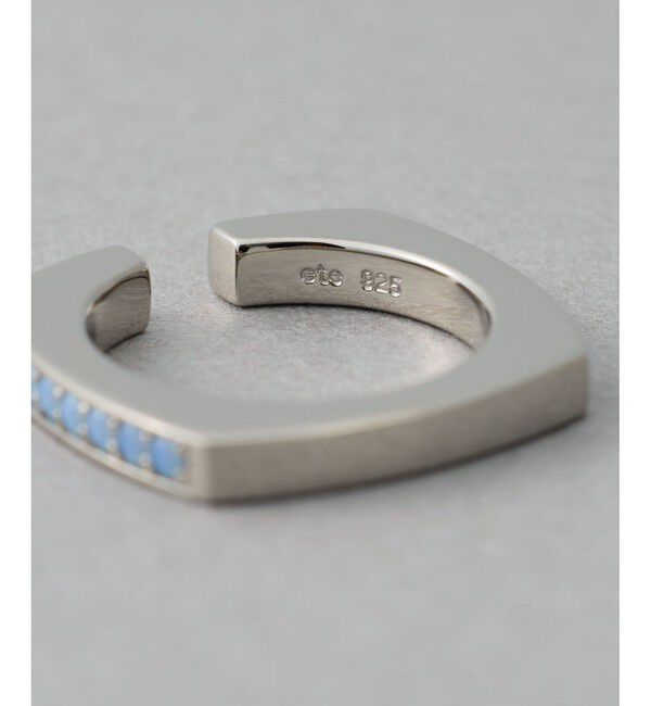 ete「[カラーリスト] ビジュー リバーシブル イヤーカフ プラチナム」|イヤーカフ|