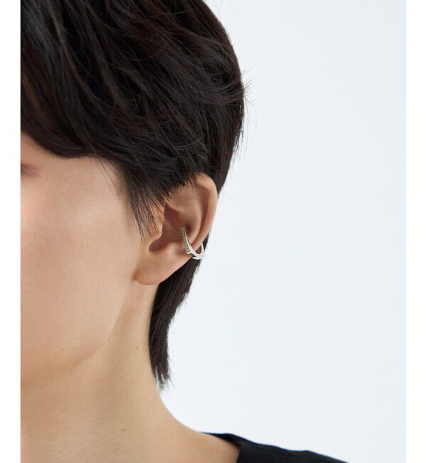 ete「[カラーリスト] ビジュー リバーシブル イヤーカフ プラチナム」|イヤーカフ|