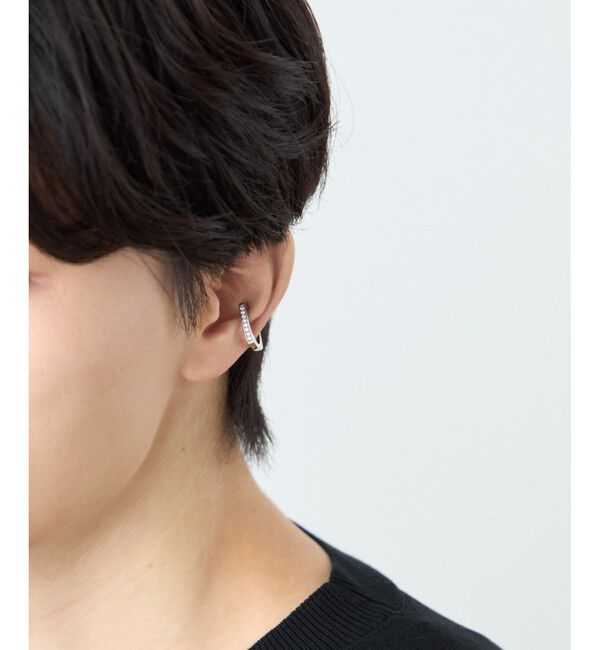 ete「[カラーリスト] ビジュー リバーシブル イヤーカフ プラチナム」|イヤーカフ|