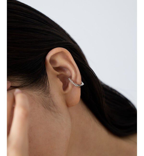 ete「[カラーリスト] ビジュー リバーシブル イヤーカフ プラチナム」|イヤーカフ|