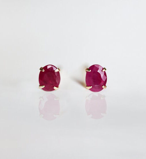  「カラーストーン ピアス | K10YG」|ピアス|7月 ルビー