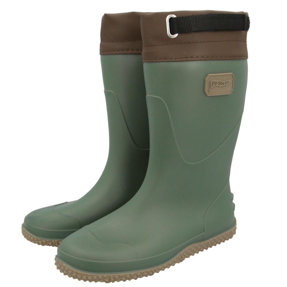 BACKYARD FAMILY「長靴 メンズ 農作業 通販 おしゃれ シンプル フラット底 疲れにくい 履きやすい レインブーツ」|レインシューズ|グリーン1