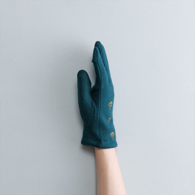 BACKYARD FAMILY「クロダ 手袋 レディース 通販 グローブ 手ぶくろ 暖かい かわいい 可愛い きのこ 刺繍 通勤」|手袋|