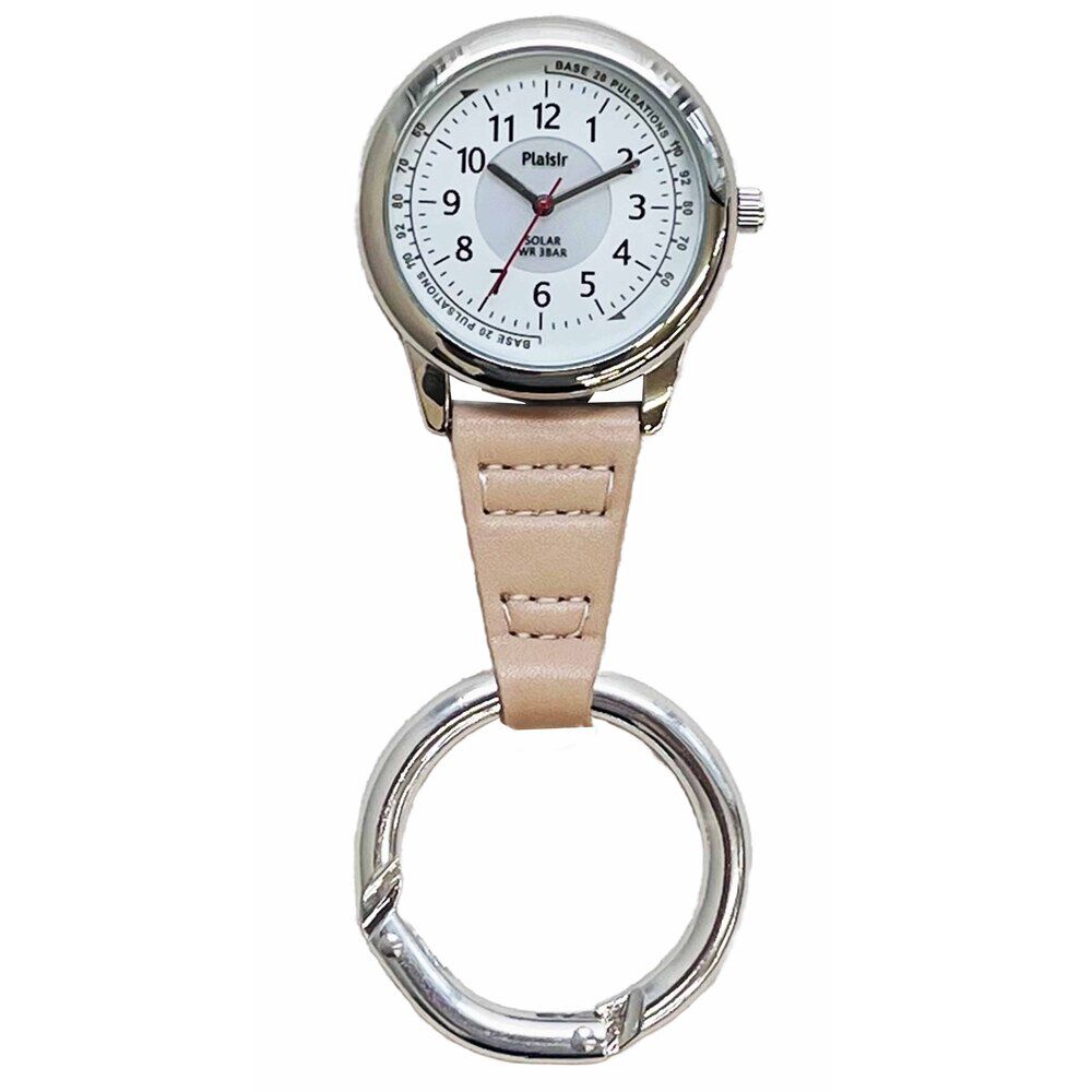 BACKYARD FAMILY「plaisir 時計 通販 懐中時計 カラビナウォッチ ナースウォッチ ソーラー 3気圧防水」|腕時計|ブラウン1