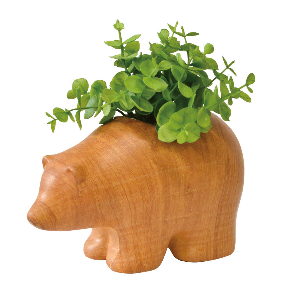 BACKYARD FAMILY「光触媒 フェイクグリーン 通販 イミテーション 消臭 抗菌 造花 陶器 木目調 アニマル」|その他|ブラウン2