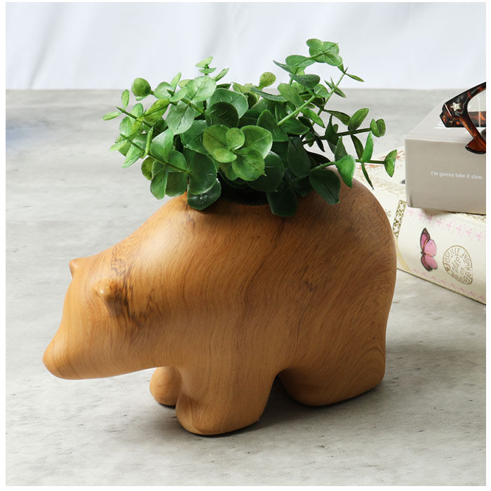 BACKYARD FAMILY「光触媒 フェイクグリーン 通販 イミテーション 消臭 抗菌 造花 陶器 木目調 アニマル」|その他|