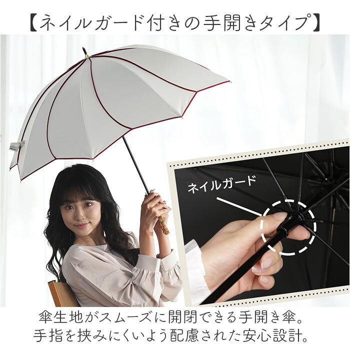BACKYARD FAMILY「KIZAWA 日傘 UVカット 100 遮光 長傘 通販 花びら傘 ショート 軽量 耐風」|傘|