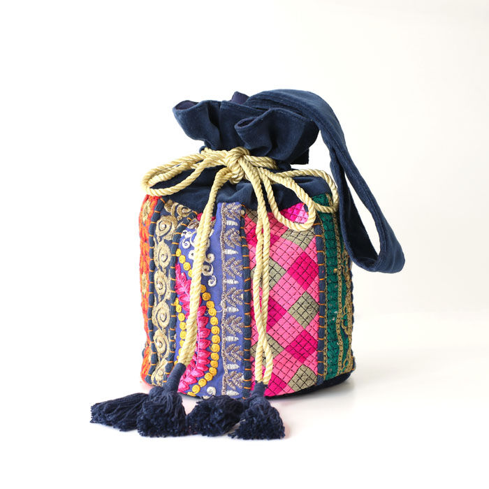 BACKYARD FAMILY「巾着バッグ 巾着袋 レディース カンバディアパッチ 通販 巾着バック 巾着 ポーチ バッグ バック」|ポーチ|