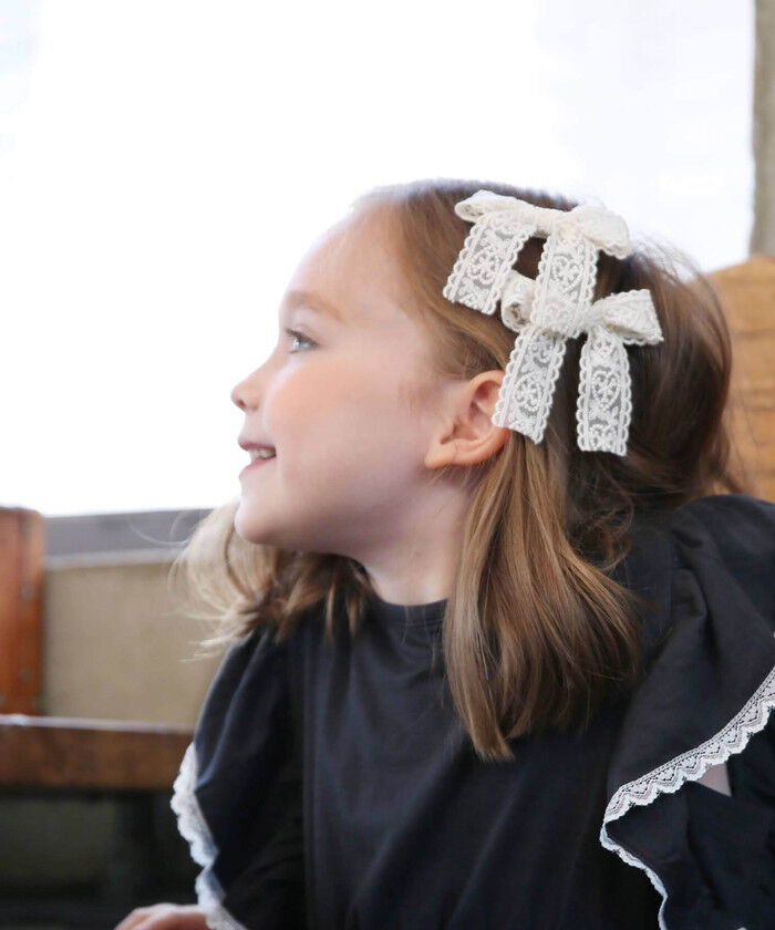 BACKYARD FAMILY「Rora ヘアクリップ キッズ 2個セット 通販 ケイリー 髪飾り 髪留め リボン 大きめ レース」|その他|