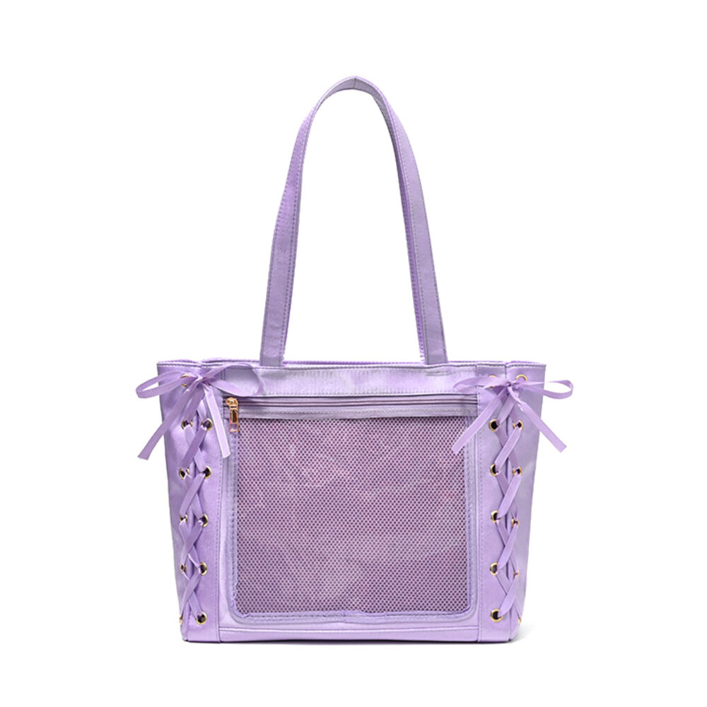 BACKYARD FAMILY「痛バッグ 痛バ トート 通販 トートバッグ 痛バック 痛いバック 痛い 肩掛けカバン クリアバッグ」|トートバッグ|パープル2