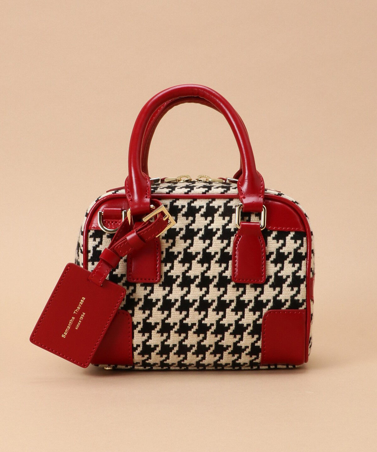 Samantha Thavasa「サマンサ ピエドプル ボストンバッグ 小サイズ」|ハンドバッグ|ワインレッド