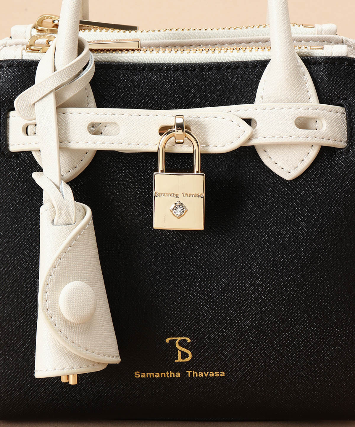 Samantha Thavasa「バイカラーベルトデザイン サマンサアゼル 小サイズ」|ハンドバッグ|