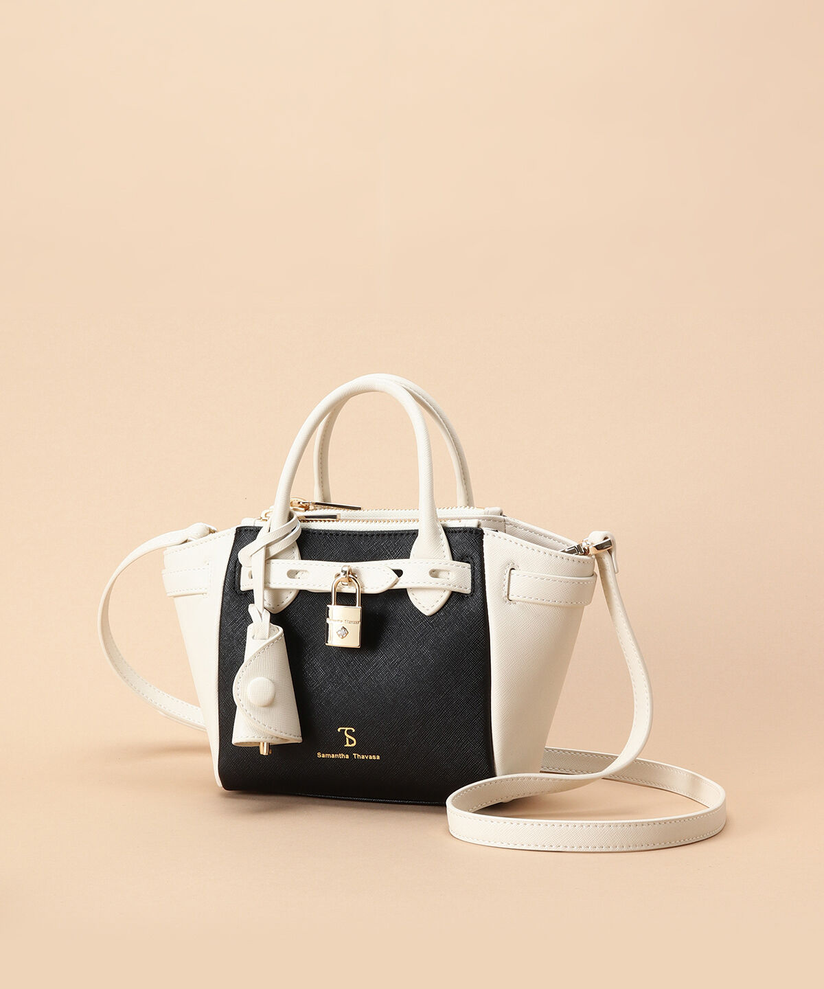 Samantha Thavasa「バイカラーベルトデザイン サマンサアゼル 小サイズ」|ハンドバッグ|