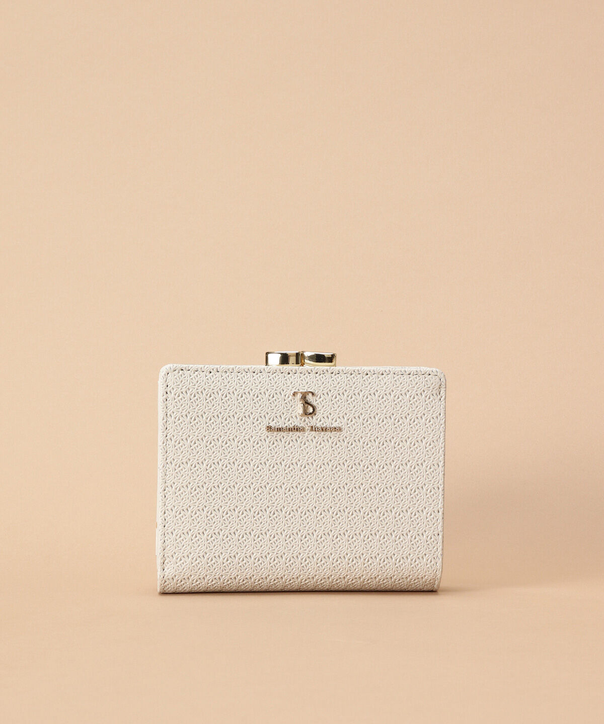 Samantha Thavasa「レース調型押し口金折財布」|財布|オフホワイト