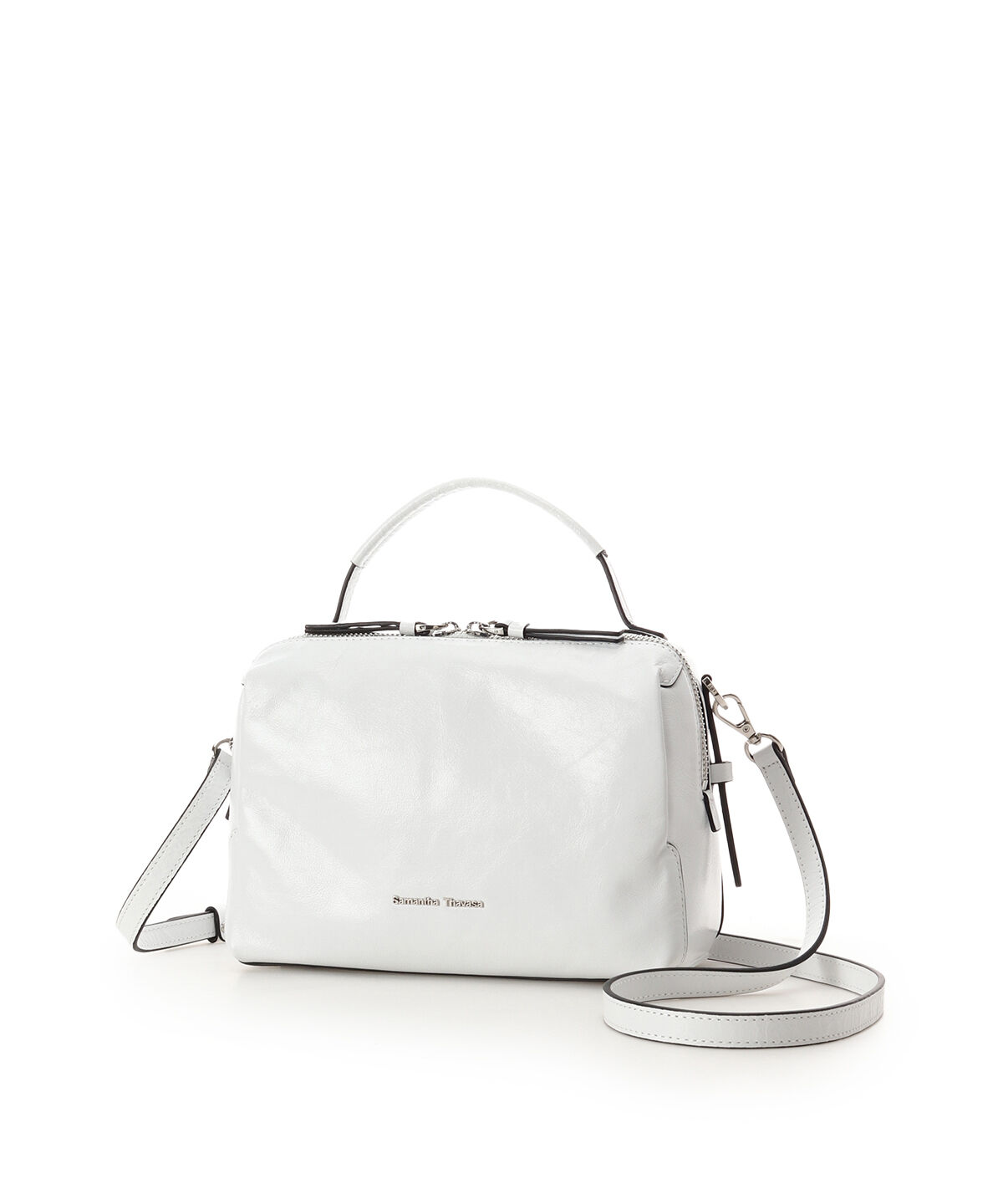 Samantha Thavasa「クラックテクスチャー調レザーハンドバッグ 大サイズ」|ハンドバッグ|