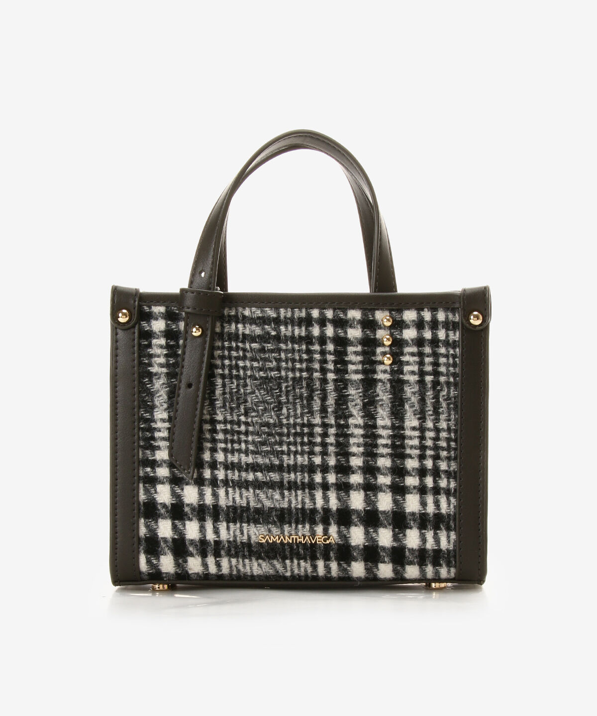 Samantha Vega「チェック横型ショルダーバッグ」|ショルダー・メッセンジャー|ブラック