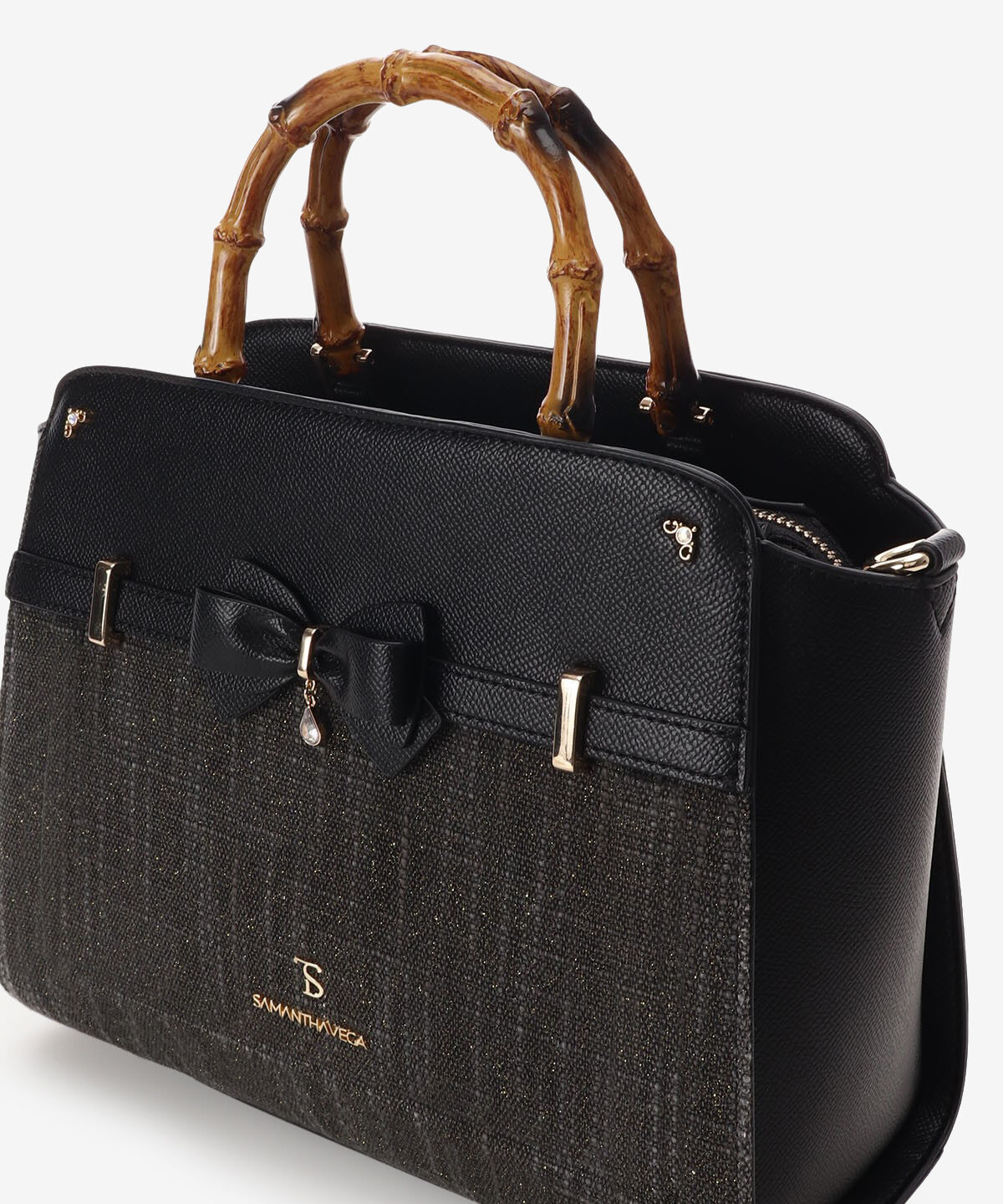 Samantha Vega「マテリアルアクセントリボンハンドバッグ」|ハンドバッグ|