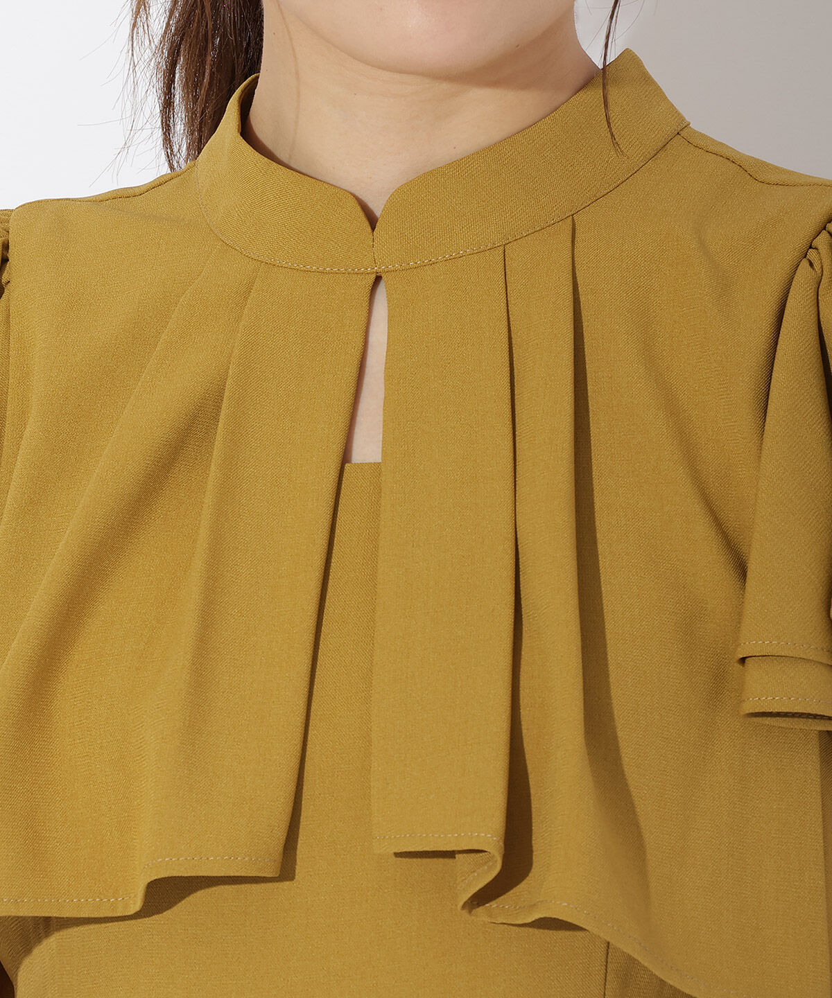 アンドクチュール「フリルケープ風ワンピース」|ワンピース|