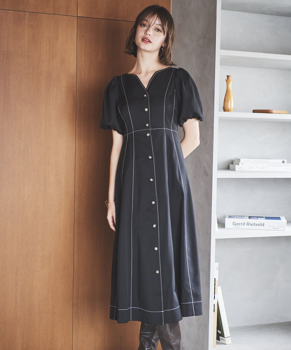 アンドクチュール「ボリュームスリーブワンピース」|ワンピース|