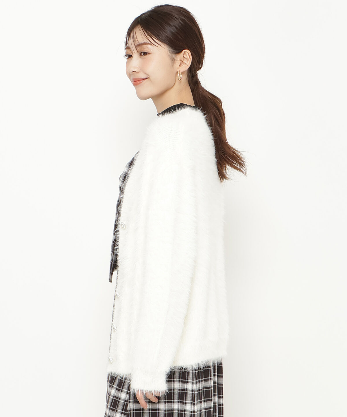 アンドクチュール「シャギーロングカーデ」|カーディガン|