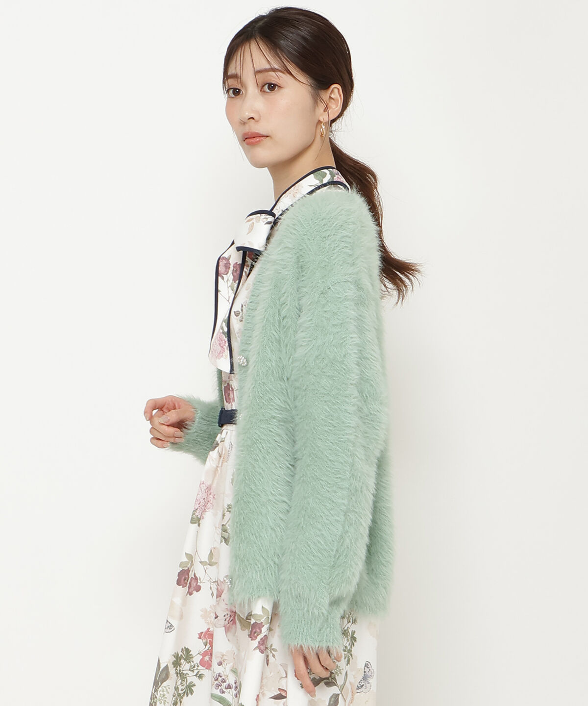 アンドクチュール「シャギーロングカーデ」|カーディガン|