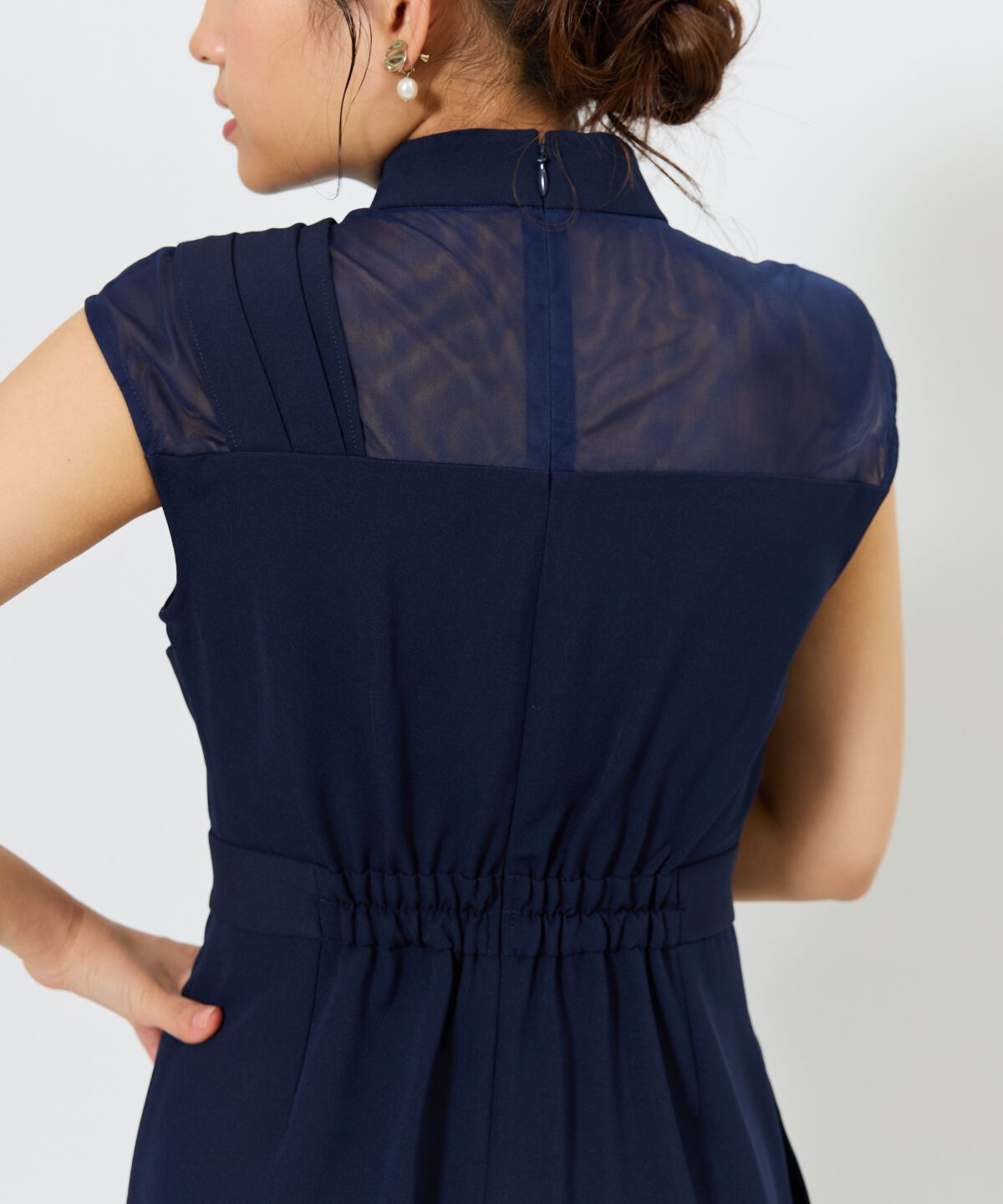 アンドクチュール「アシメショルダーリボンオールインワン」|オールインワン|