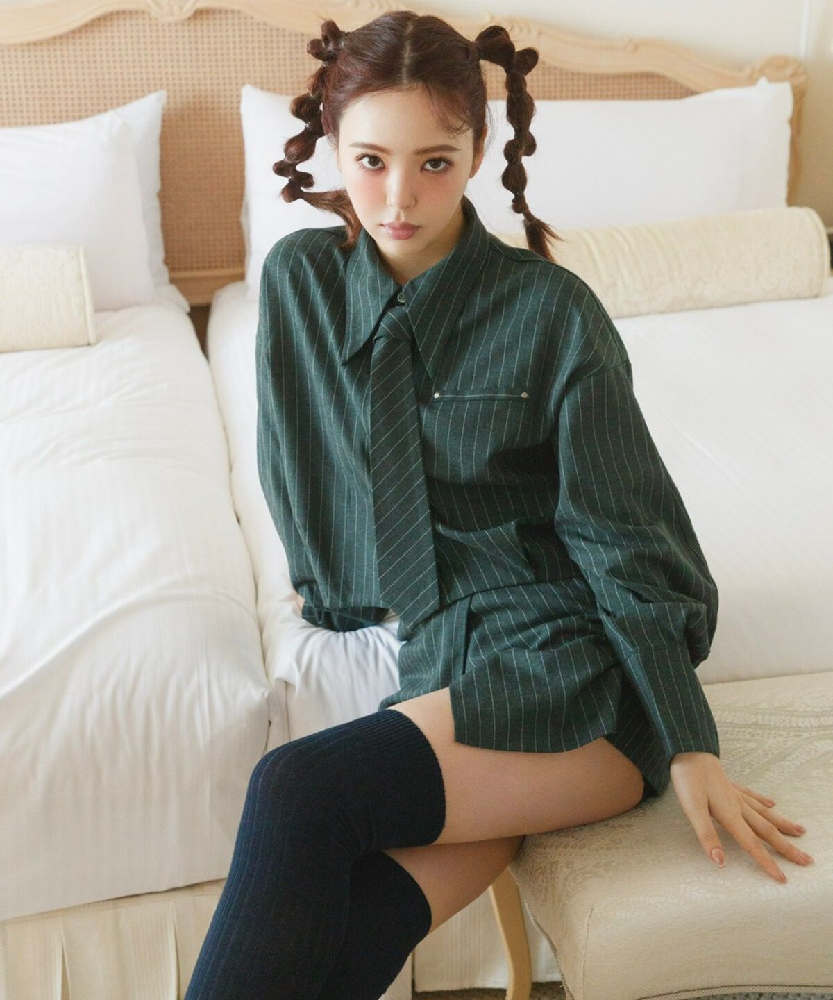 REDYAZEL「ストライプラップミニスカパン」|台形|