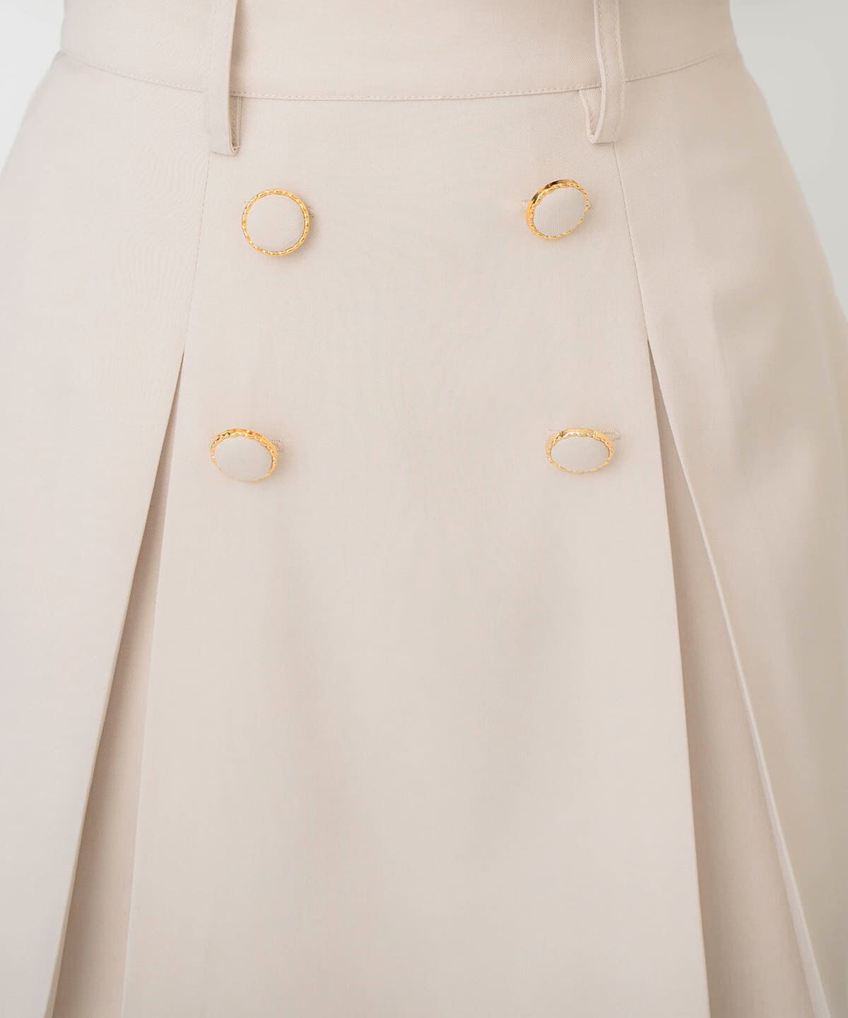 REDYAZEL「ボタン付きボックスプリーツスカート」|台形|