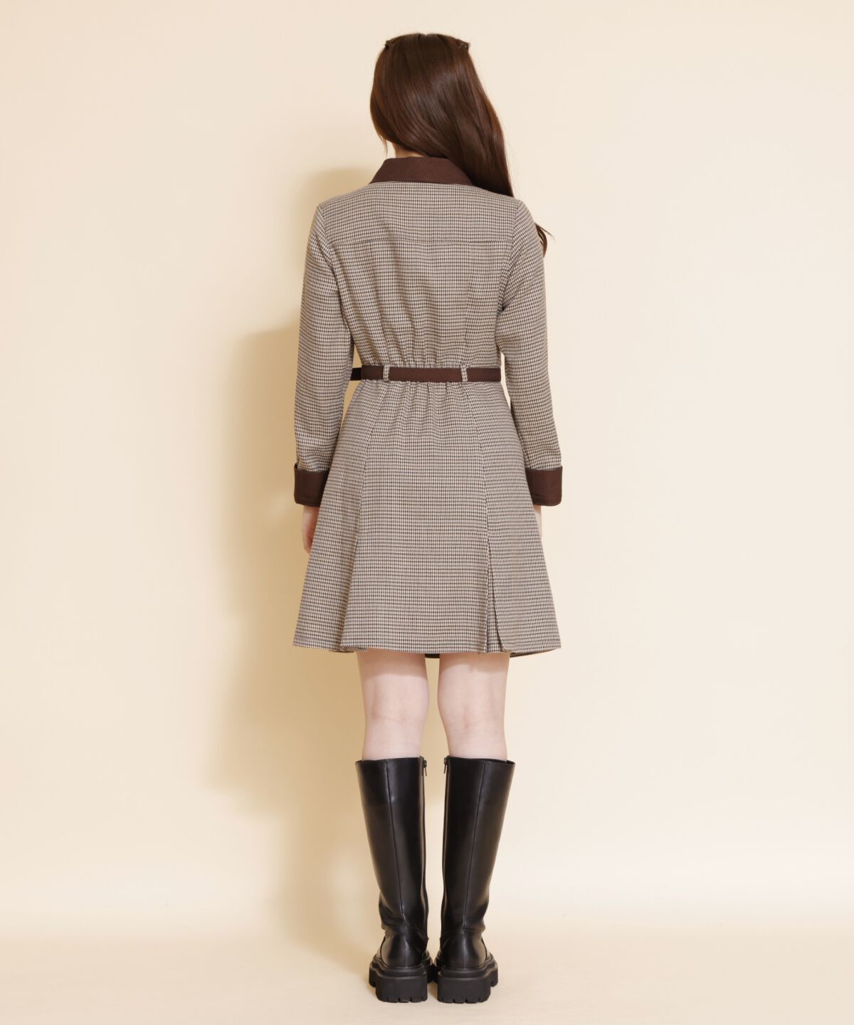 REDYAZEL「チェックバイカラーミニシャツワンピース」|ワンピース|