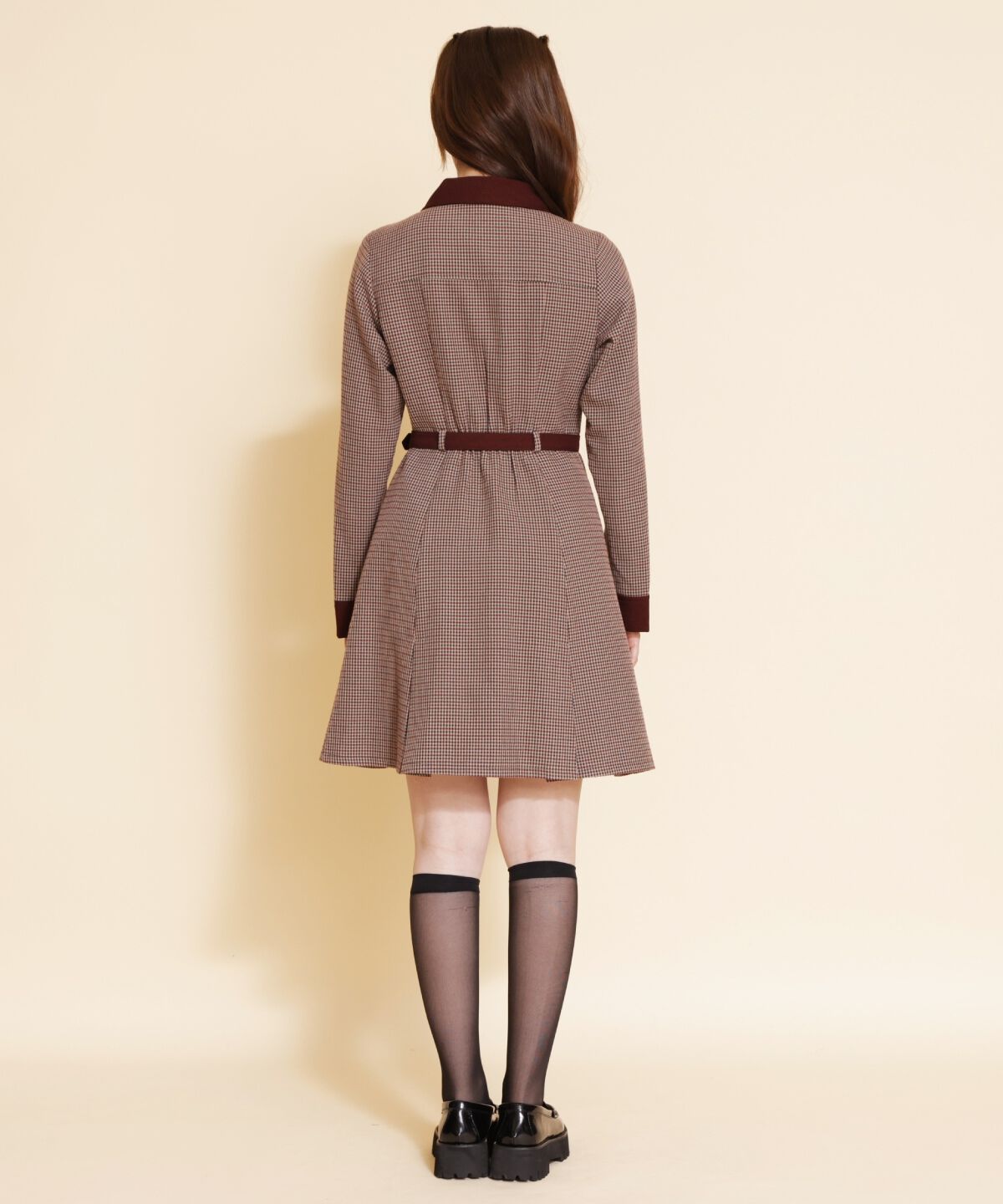 REDYAZEL「チェックバイカラーミニシャツワンピース」|ワンピース|