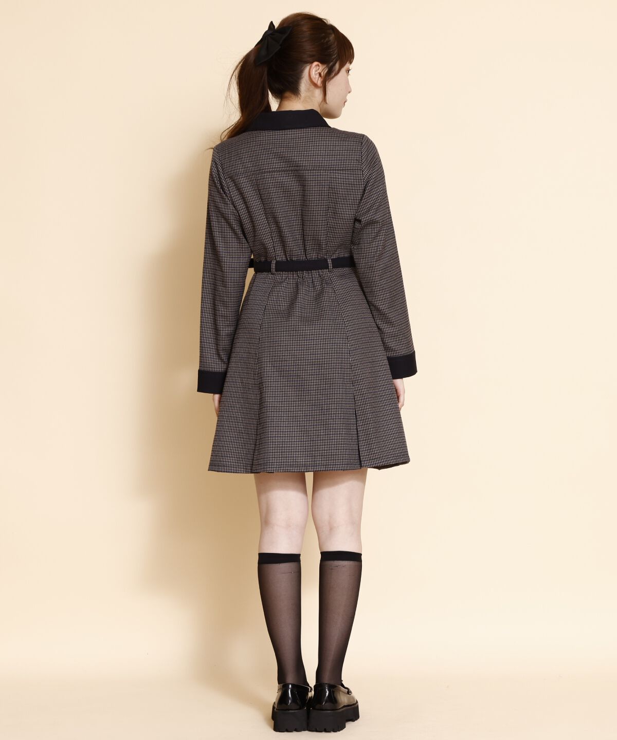 REDYAZEL「チェックバイカラーミニシャツワンピース」|ワンピース|