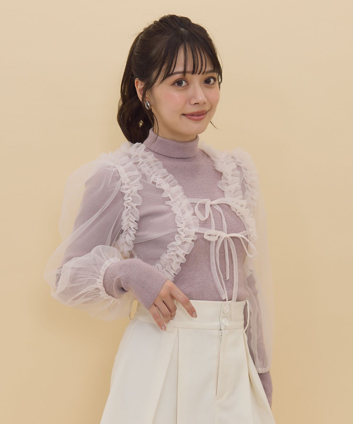 REDYAZEL「チュールボレロニット＆プルオーバーセット」|ニット・セーター|