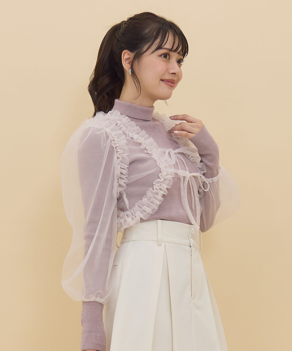 REDYAZEL「チュールボレロニット＆プルオーバーセット」|ニット・セーター|