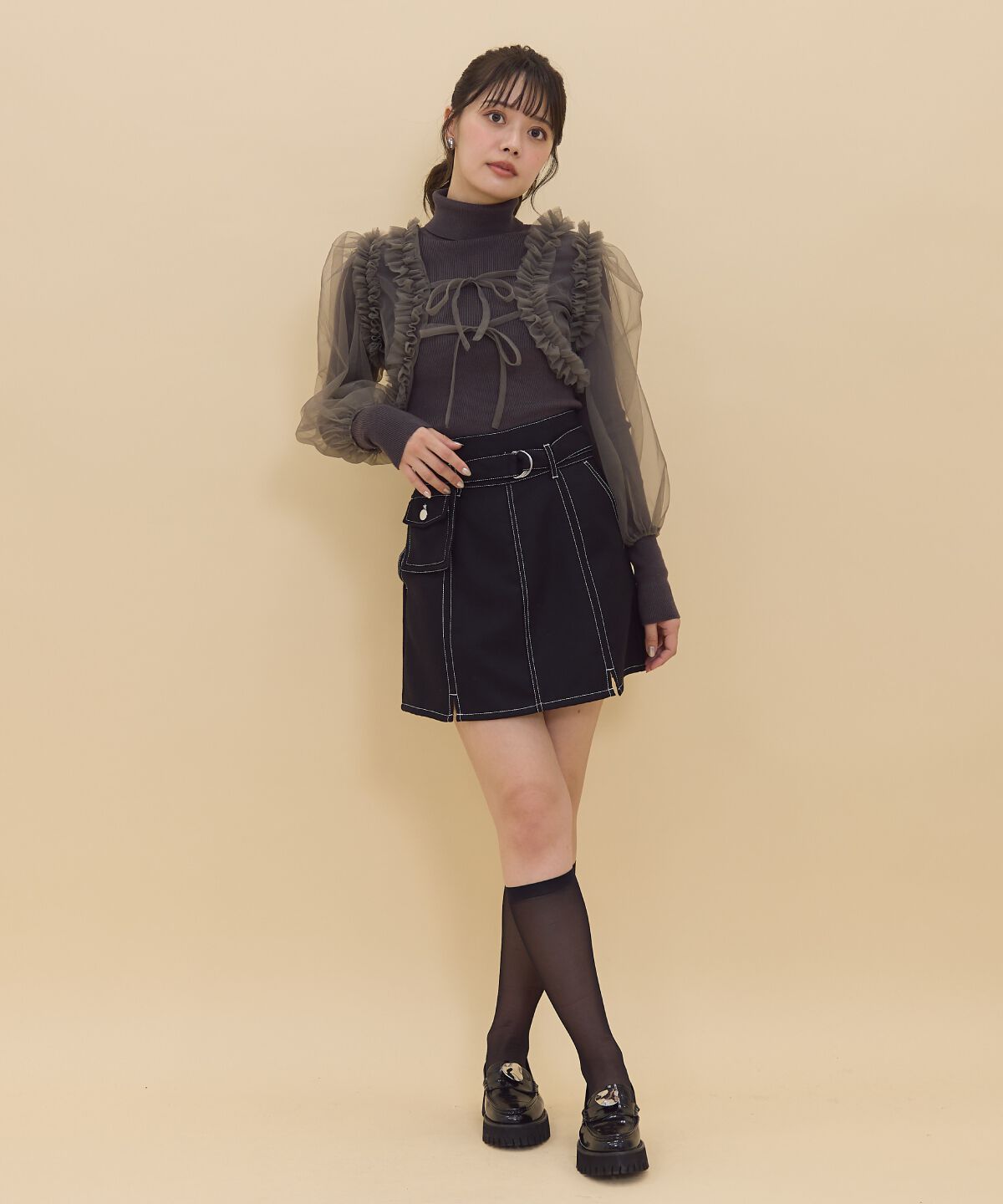 REDYAZEL「チュールボレロニット＆プルオーバーセット」|ニット・セーター|