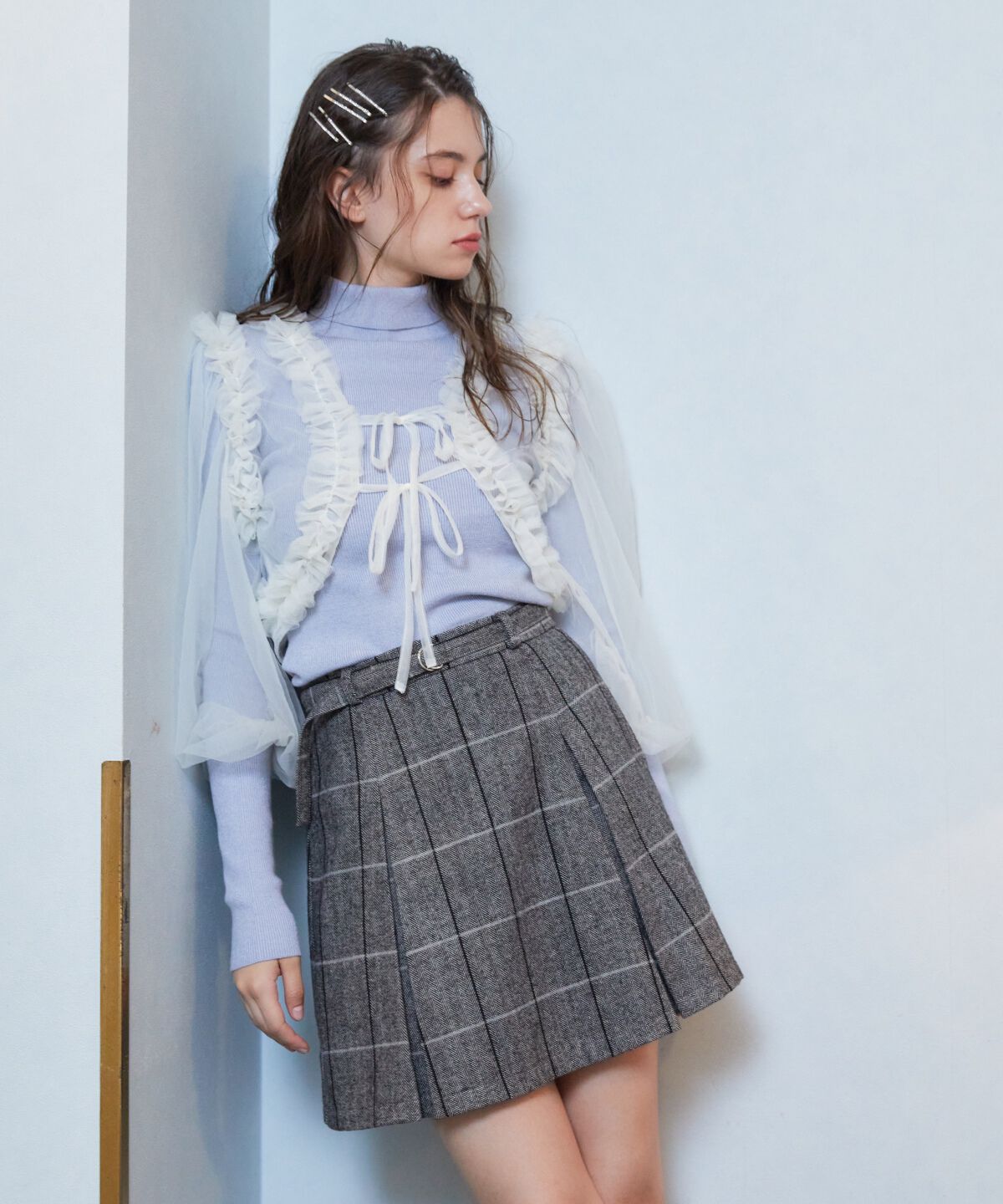 REDYAZEL「チュールボレロニット＆プルオーバーセット」|ニット・セーター|