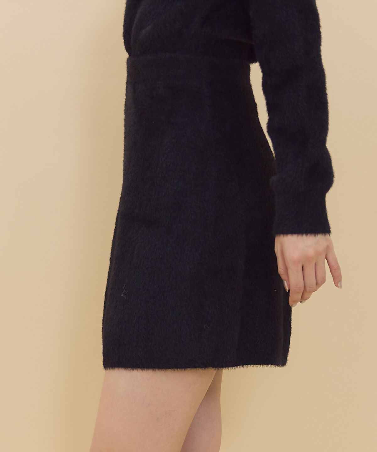 REDYAZEL「シャギーニットミニスカート」|台形|