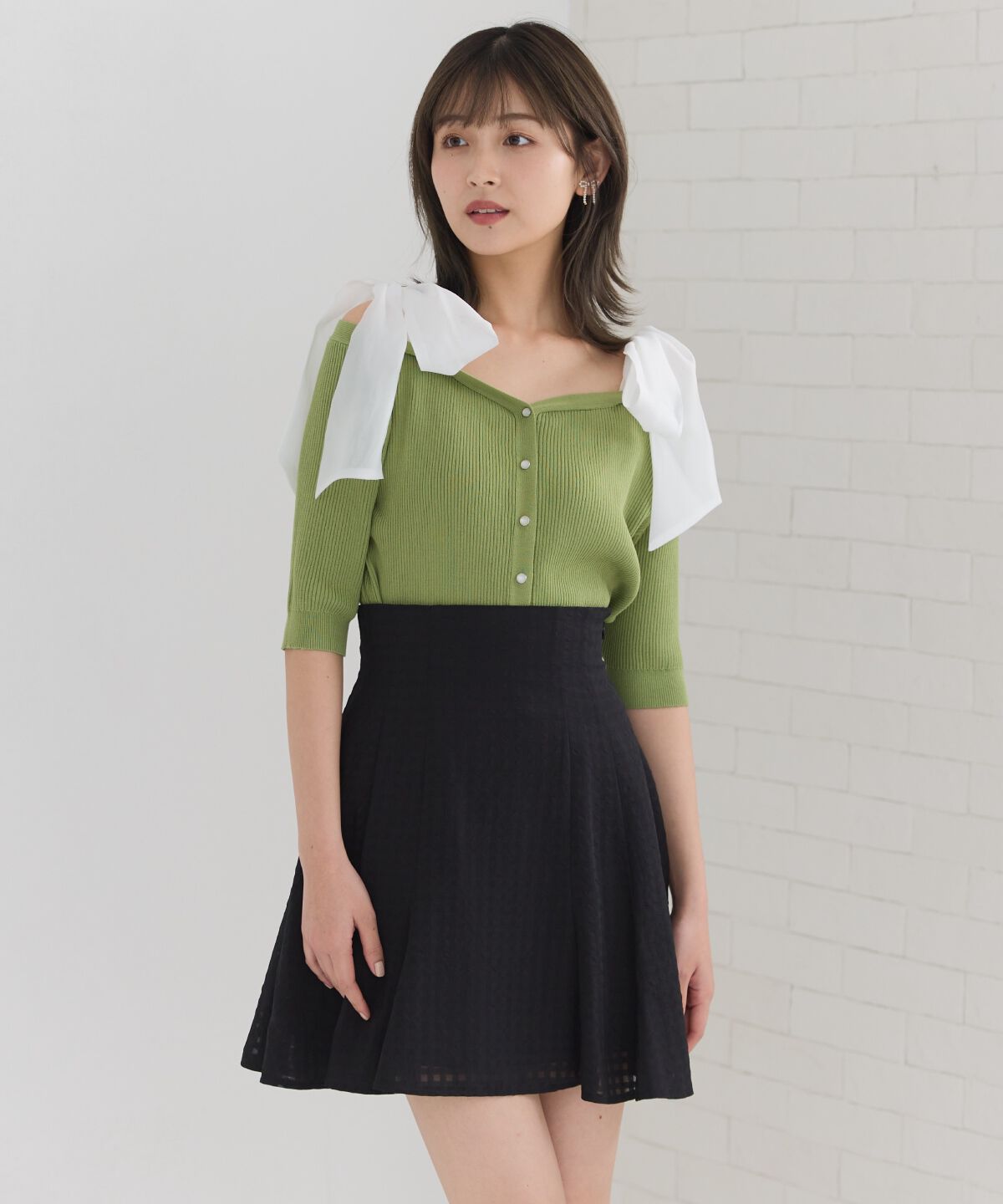 REDYAZEL「シアーチェックフレアミニスカート」|フレア|