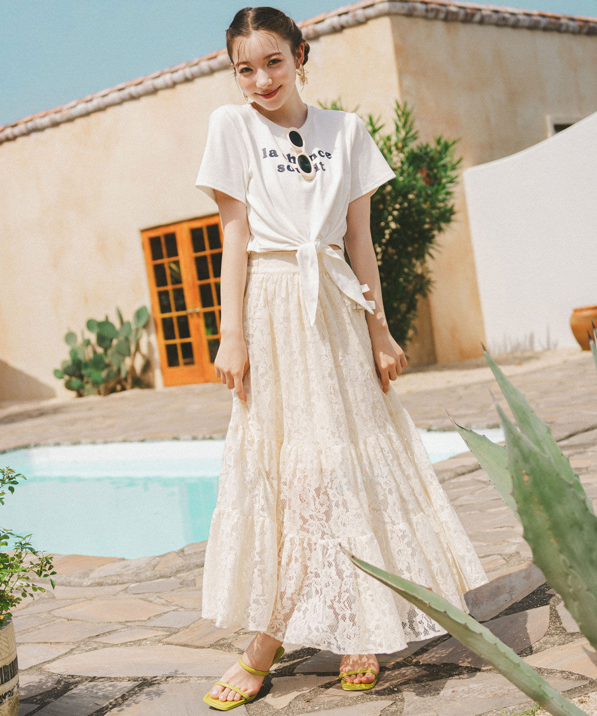 REDYAZEL「フロントリボンTシャツ」|Tシャツ・カットソー|