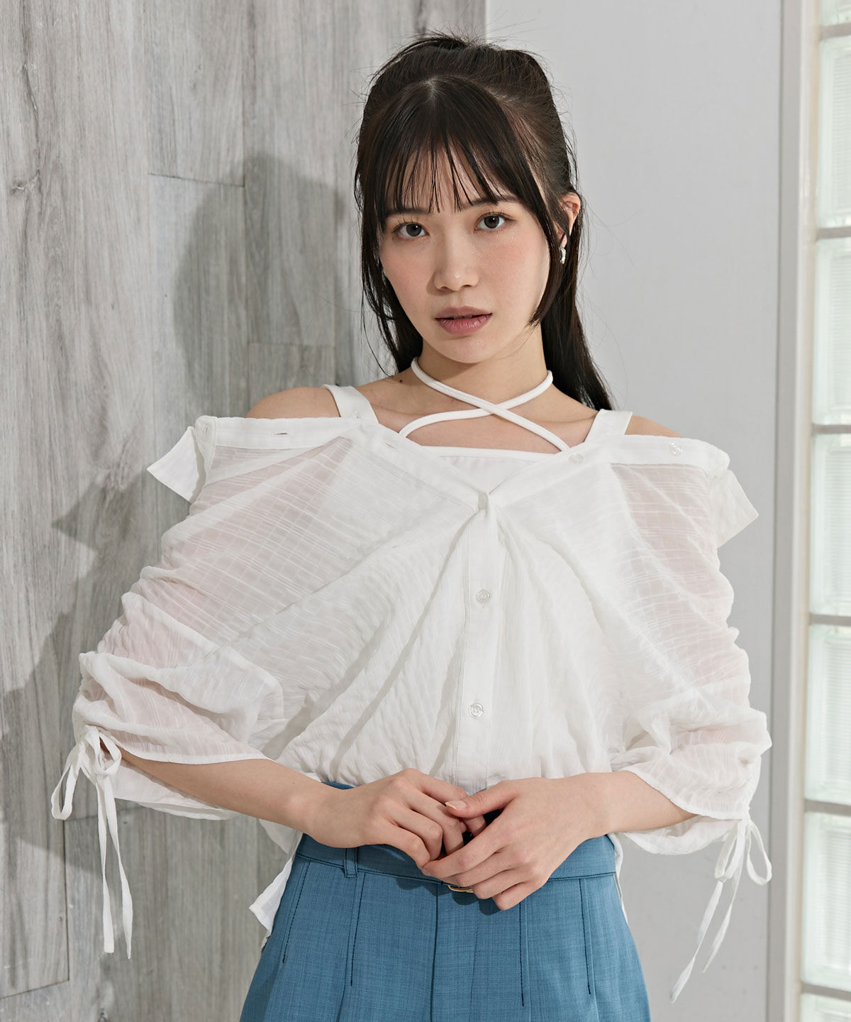 REDYAZEL「マルチWAYビスチェ&times;シアーシャツ」|シャツ・ブラウス|ホワイト