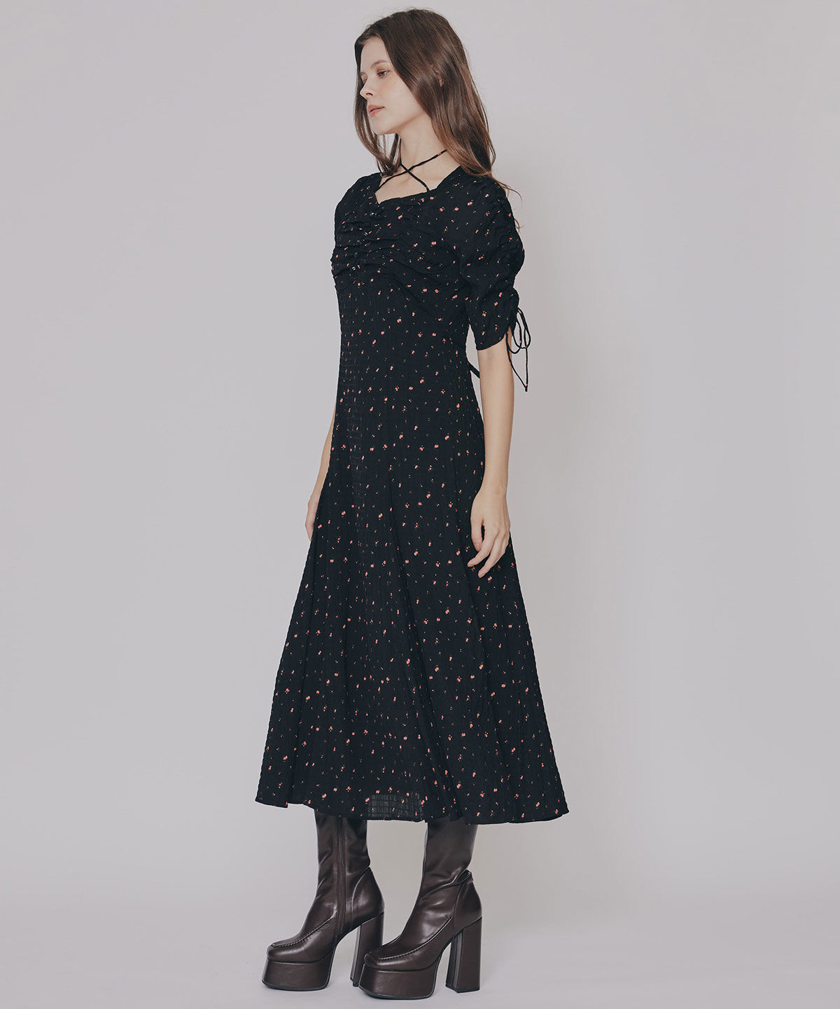 REDYAZEL「ミニフラワーイレヘムロングワンピース」|ワンピース|