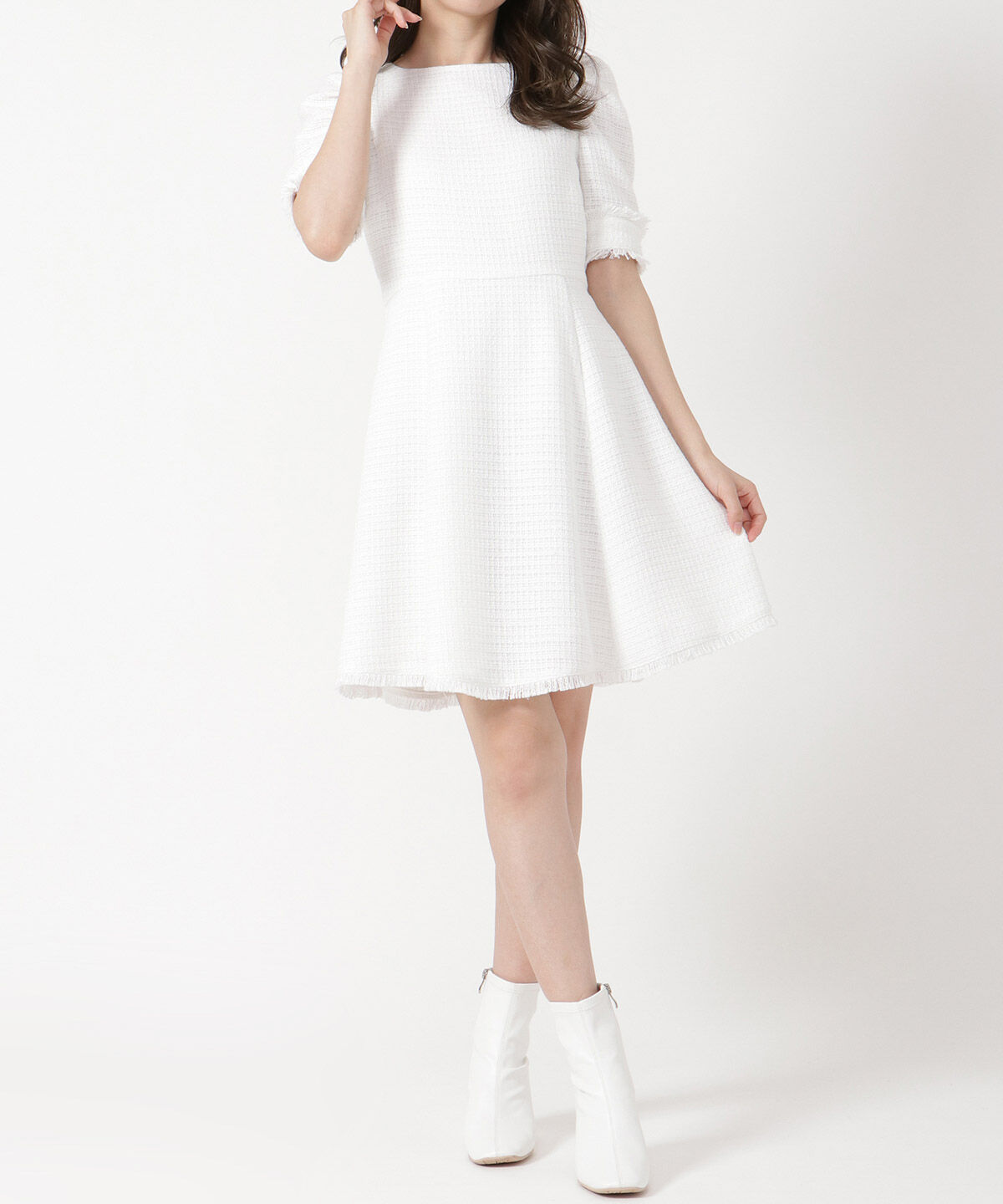 WILLSELECTION「ツィードフリンジミニワンピース」|ワンピース|