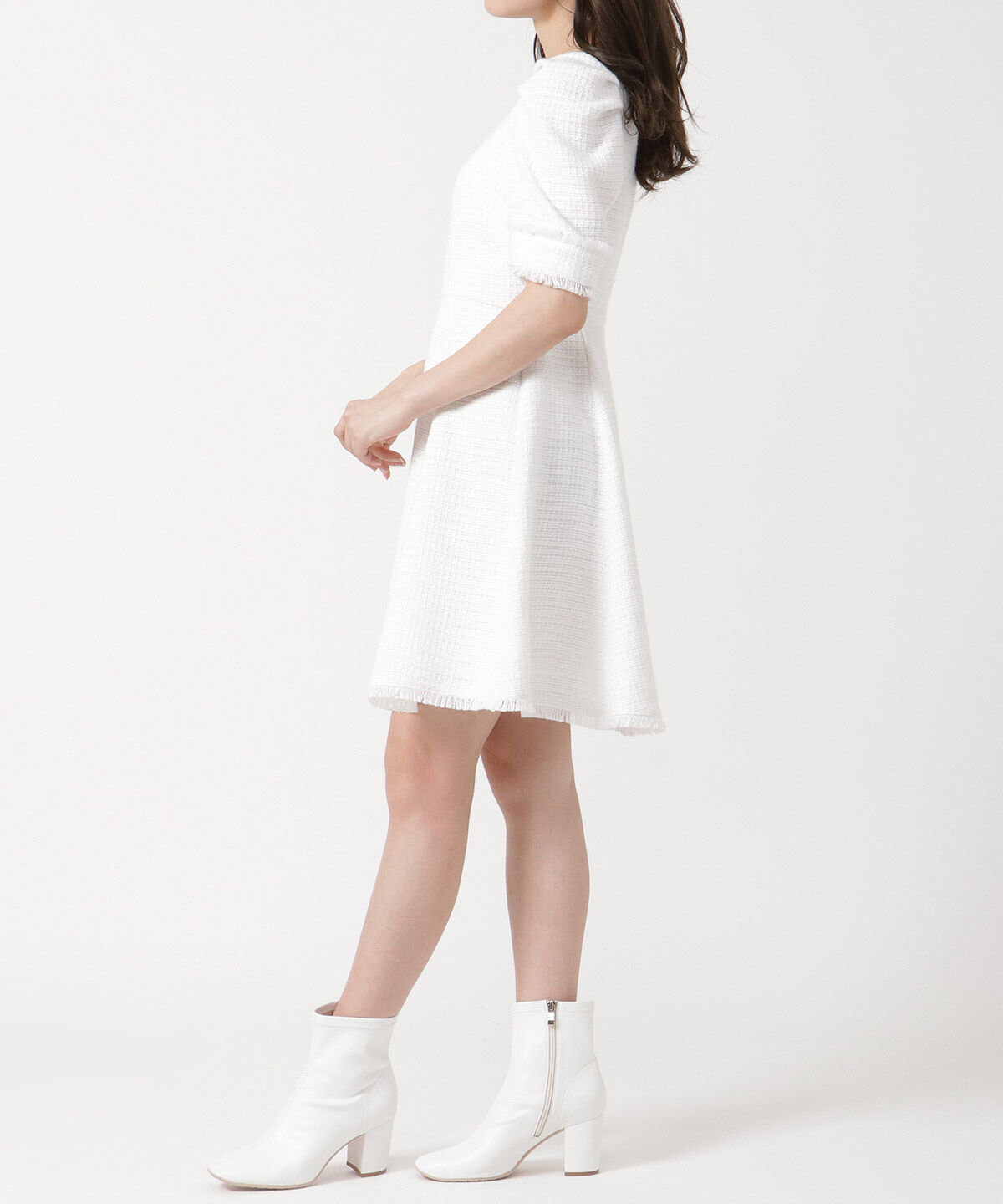 WILLSELECTION「ツィードフリンジミニワンピース」|ワンピース|